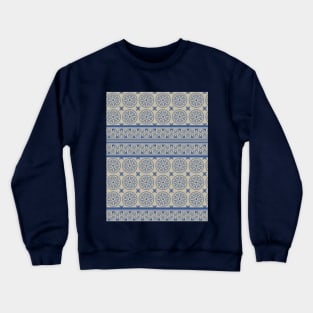 African Ethnic Tribal Beige Blue Pattern Crewneck Sweatshirt